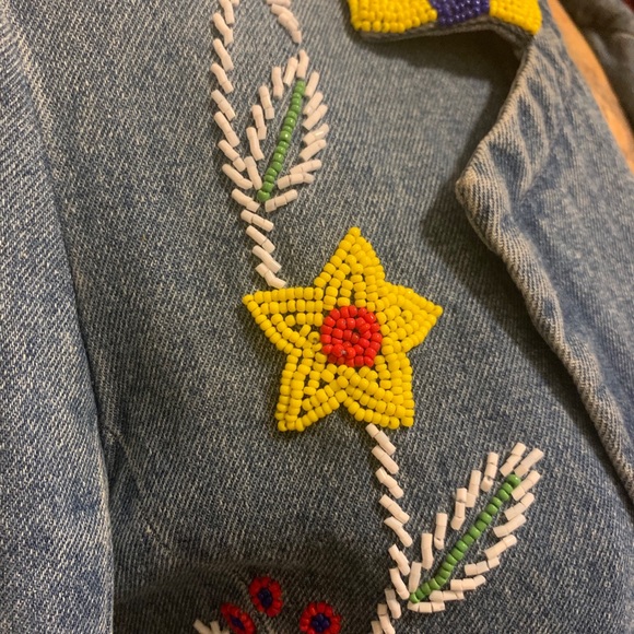 🪡 beaded Denim Jacket Blazer 🧵 - Picture 4 of 16